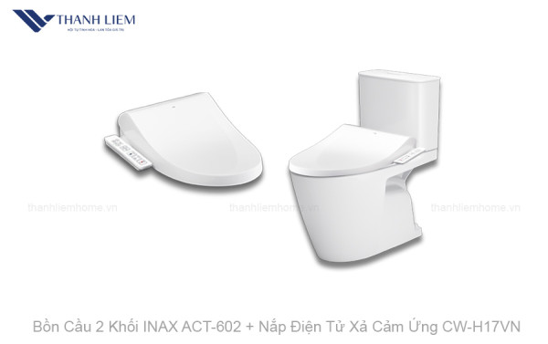 Bồn Cầu 2 Khối INAX AC-602 + Nắp Điện Tử CW-H17VN