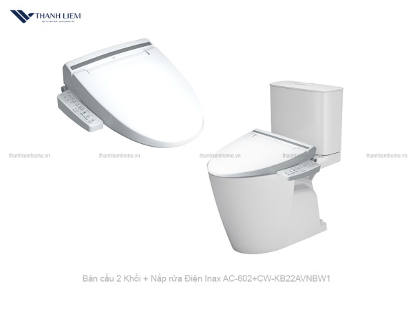 Bồn cầu 2 Khối Inax AC-602 + Nắp rửa Điện CW-KB22AVN