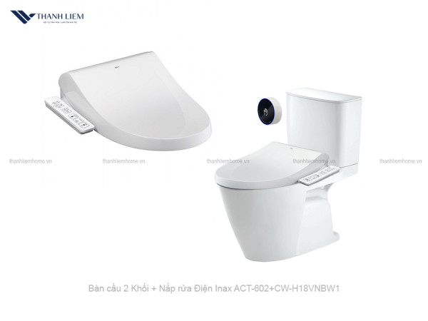 Bồn cầu 2 Khối Inax ACT-602 + Nắp rửa Điện CW-H18VN