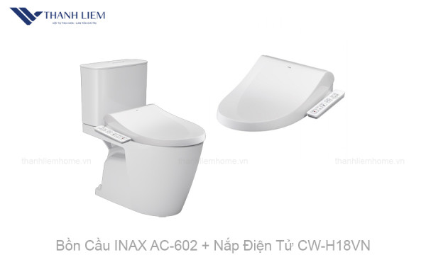 Bồn Cầu INAX AC-602 + Nắp Điện Tử CW-H18VN