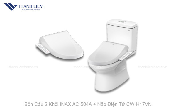 Bồn Cầu 2 Khối INAX AC-504A + Nắp Điện Tử CW-H17VN