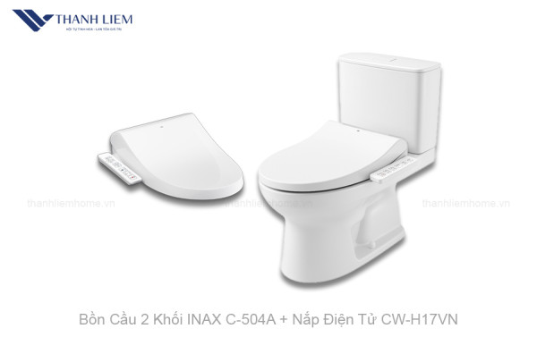 Bồn Cầu 2 Khối INAX C-504A + Nắp Điện Tử CW-H17VN