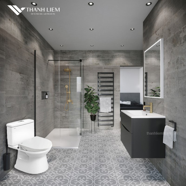 Bồn Cầu 2 khối INAX AC-504A + Nắp Rửa Cơ CW-S15VN