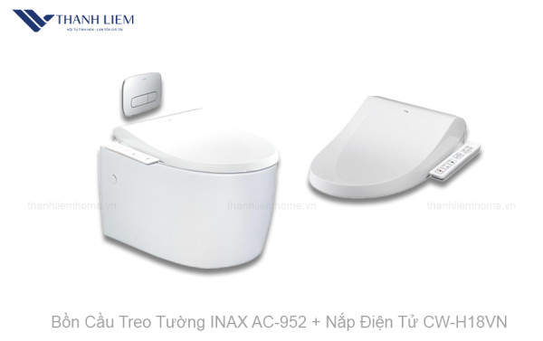 Bồn Cầu Treo Tường INAX AC-952 + Nắp Điện Tử CW-H18VN
