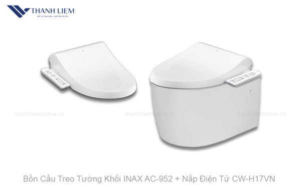 Bồn cầu treo tường INAX AC-952 + nắp điện tử CW-H17VN