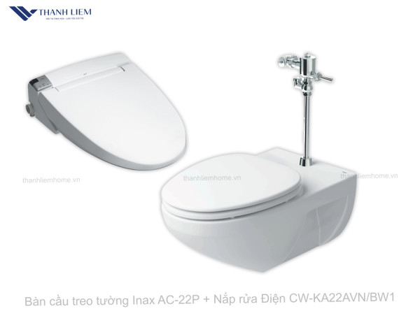 Bàn cầu treo tường Inax AC-22P + Nắp rửa CW-KA22AVN/BW1