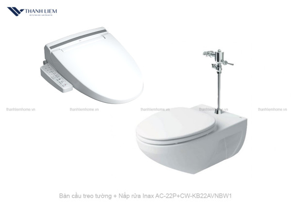 Bồn cầu treo tường Inax AC-22P + Nắp rửa điện CW-KB22AVN
