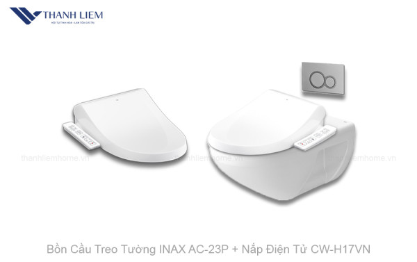 Bồn cầu treo tường INAX AC-23P + nắp điện tử CW-H17VN
