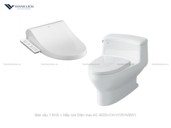 Bồn cầu 1 Khối Inax AC-4005 + Nắp rửa Điện CW-H18VN