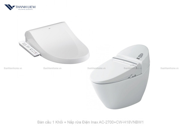 Bồn cầu 1 Khối Inax AC-2700 + Nắp rửa Điện CW-H18VN