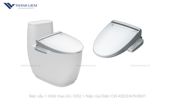 Bàn cầu 1 Khối Inax AC-1052 + Nắp rửa Điện CW-KB22AVN/BW1