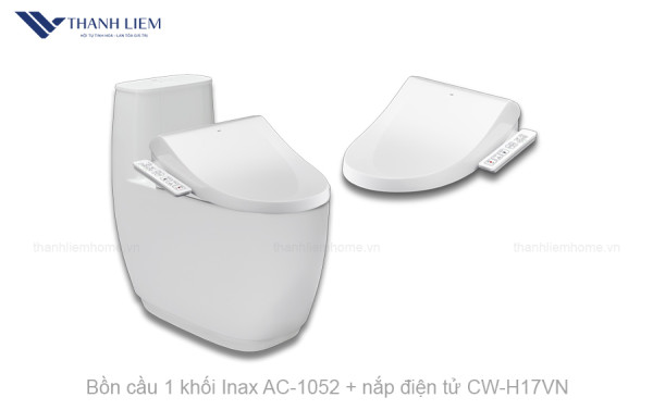 Bồn cầu 1 khối Inax AC-1052 + nắp điện tử CW-H17VN