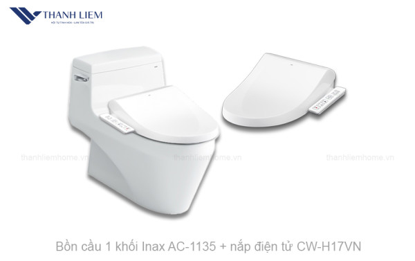Bồn cầu 1 khối INAX AC-1135 + nắp điện tử CW-H17VN
