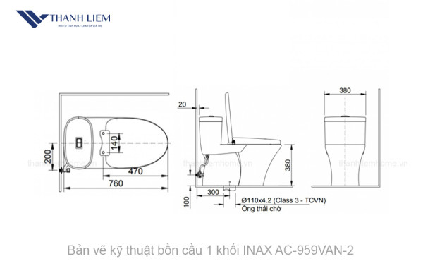 Bồn cầu 1 khối INAX AC-959VAN-2