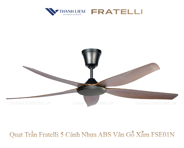 Quạt Trần Fratelli 5 Cánh Nhựa ABS Vân Gỗ Xẫm FSE01N