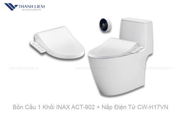 Bồn cầu 1 khối INAX ACT-902 + nắp điện tử CW-H17VN