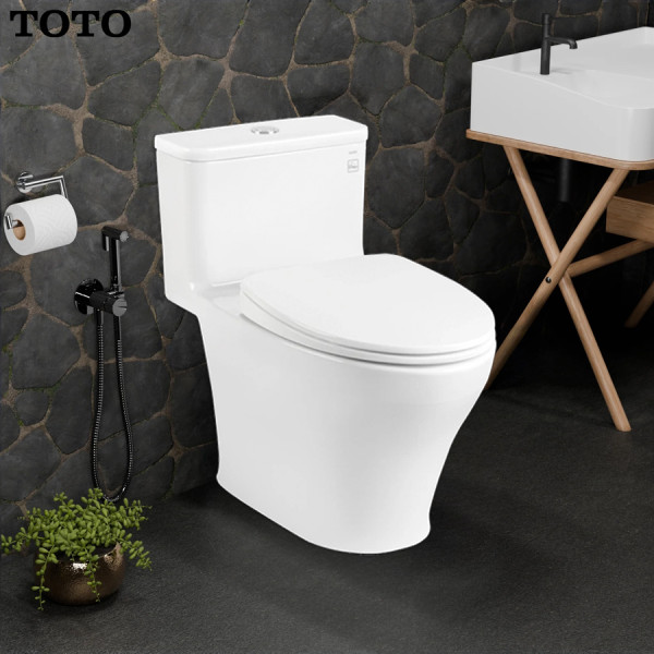 Bồn cầu 1 khối TOTO MS857TD10 + Nắp đóng êm TC600VS