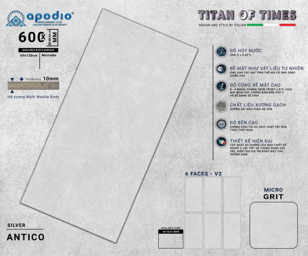 Gạch Apodio AF10616003 Kích Thước 60x120CM