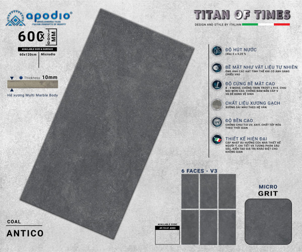 Gạch Apodio AF10616002 Kích Thước 60x120CM