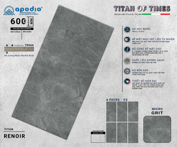 Gạch Apodio AF106176701 Kích Thước 60x120CM