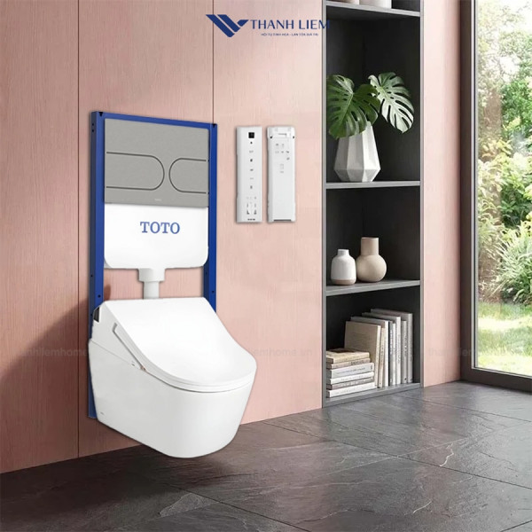 Bồn cầu treo tường TOTO CW542HME5U tích hợp nắp rửa điện TCF795C2Z