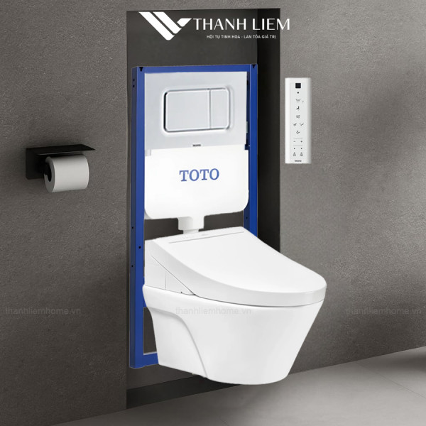 Bồn cầu treo tường TOTO CW822REA kèm nắp điện tử TCF24460AAA