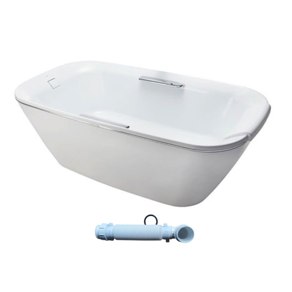  Bồn tắm đặt sàn TOTO PJY1886HPWMNE#GW TVBF412 GALALATO Neorest 1m8 tay vịn viền bạc gồm ống thải 