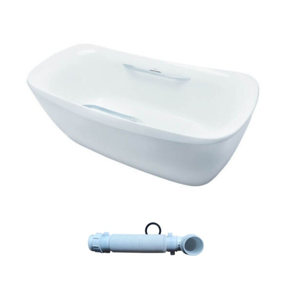  Bồn tắm đặt sàn TOTO PJY1734HPWEN#MW TVBF412 GALALATO 1m7 tay vịn gồm ống thải 