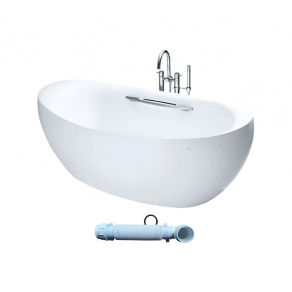  Bồn tắm đặt sàn TOTO PJY1814HPWE#MW TVBF412 GALALATO 1m8 tay vịn gồm ống thải 