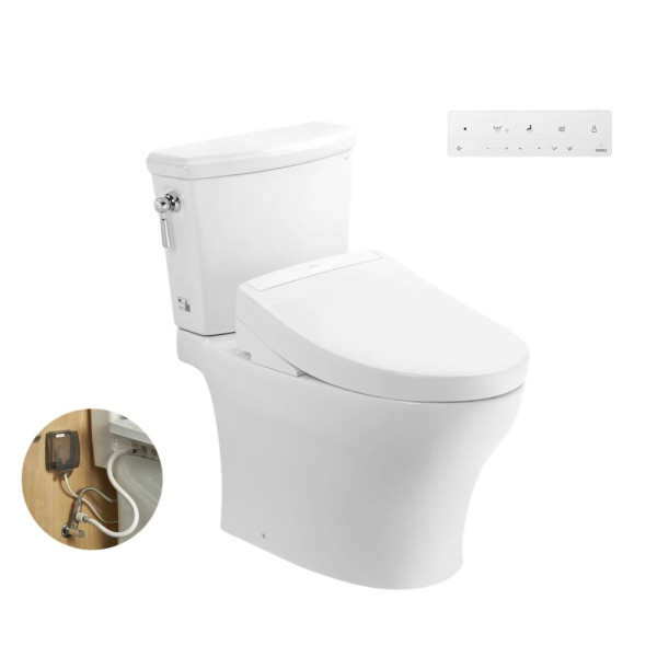  Bồn cầu TOTO CS986GW25#XW 2 khối nắp điện tử Washlet S5 TCF34461GAA 
