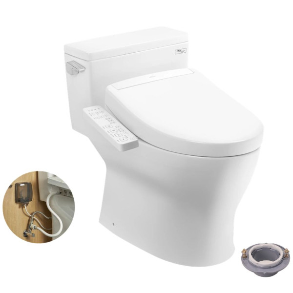  Bồn cầu TOTO MS188VKW24#XW T53P100VR 1 khối nắp điện tử Washlet S2 TCF33461GAA 