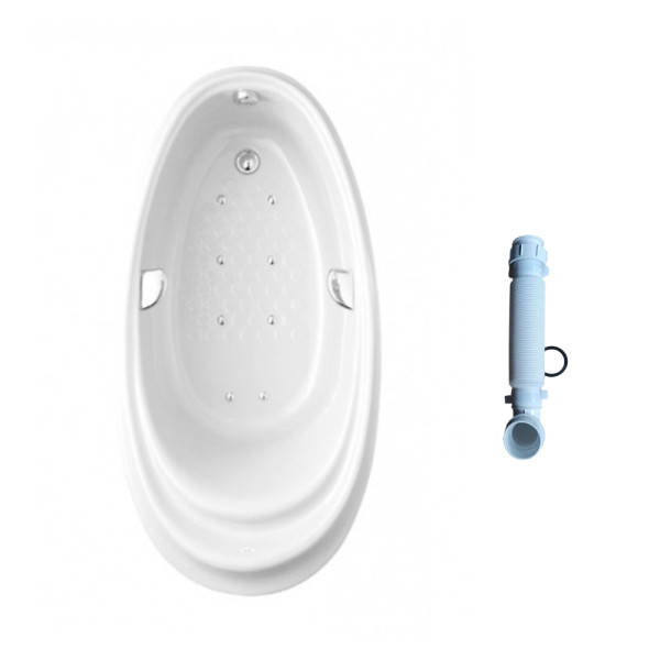  Bồn tắm TOTO PPYB1610RHPTE#S TVBF412 ngọc trai massage 1m6 tay vịn gồm ống thải 