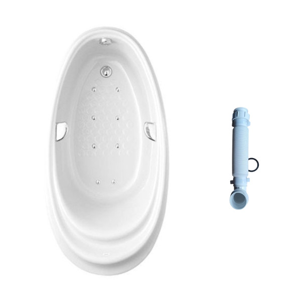  Bồn tắm TOTO PPYB1610LHPTE#S TVBF412 ngọc trai massage 1m6 tay vịn gồm ống thải 