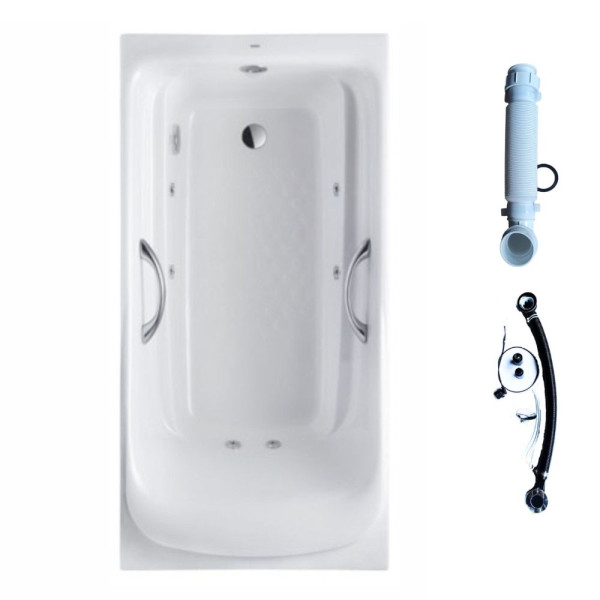  Bồn tắm massage TOTO PPYK1760ZRHPNE#P TVBF412 DB505R-2B ngọc trai 1m7 tay vịn gồm bộ xả thải 