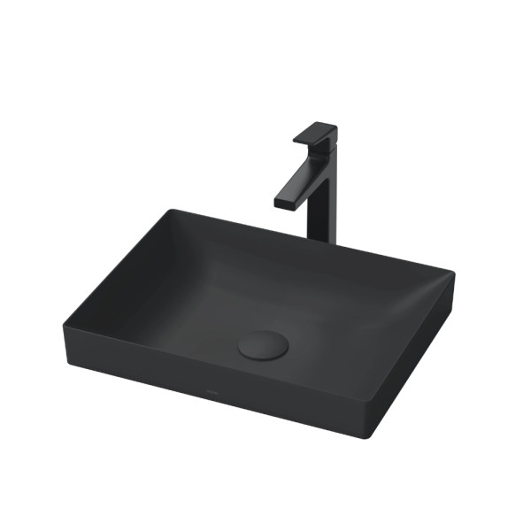  Chậu lavabo đặt bàn TOTO LT4715G19#MBL (LT4715G19MBL) đen mờ vành mỏng Linear Ceram 