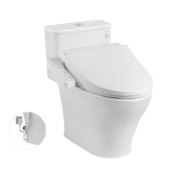  Bồn cầu 1 khối TOTO MS857DW18#XW nắp điện tử TCF23710AAA Washlet C2 cơ bản 