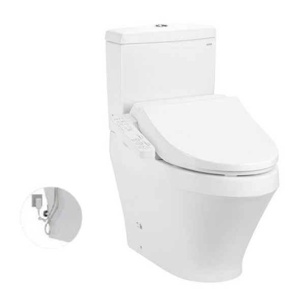  Bồn cầu TOTO CS948DW18#XW 2 khối nắp điện tử TCF23710AAA Washlet C2 cơ bản 