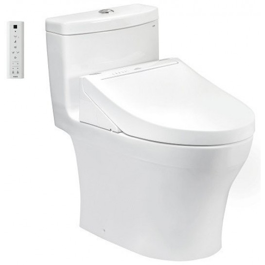  Bồn cầu TOTO MS889CDRW15#XW 1 khối nắp điện tử Washlet C5 TCF24460AAA giấu dây 