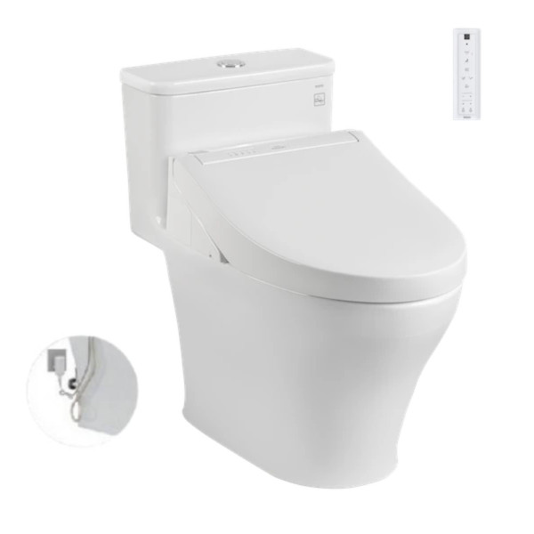  Bồn cầu 1 khối TOTO MS857DW14#XW nắp điện tử Washlet C5 TCF24410AAA 