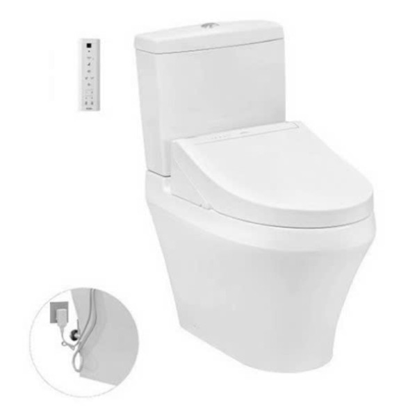  Bồn cầu TOTO CS945PDW14#XW 2 khối nắp điện tử Washlet C5 TCF24410AAA thoát ngang 