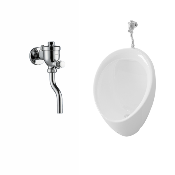  Bồn tiểu nam TOTO U104W/F#W DU601SRR treo tường kèm van xả nhấn 
