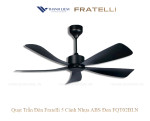 Quạt Trần Đèn Fratelli 5 Cánh Nhựa ABS Đen FQT02BLN
