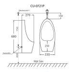 Bồn tiểu nam Clara CU-0721P 