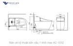 Bồn cầu 1 khối Inax  AC-1032 + nắp điện tử CW-H17VN