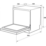 Máy rửa bát Hafele HDW-T5551B 538.21.340 10 bộ đặt bàn màu đen