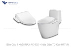 Bồn Cầu 1 Khối INAX AC-902 + Nắp Điện Tử CW-H17VN