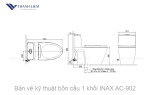 Bồn Cầu 1 Khối INAX AC-902 + Nắp Điện Tử CW-H17VN
