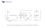 Bồn Cầu 2 Khối INAX AC-832 + Nắp Rửa Cơ CW-S15VN