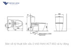 Bồn Cầu 2 Khối INAX ACT-602 Xả Tự Động + Nắp Rửa Cơ CW-S32VN
