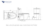 Bồn cầu 2 khối INAX ACT-602 + Nắp rửa Cơ CW-S15VN